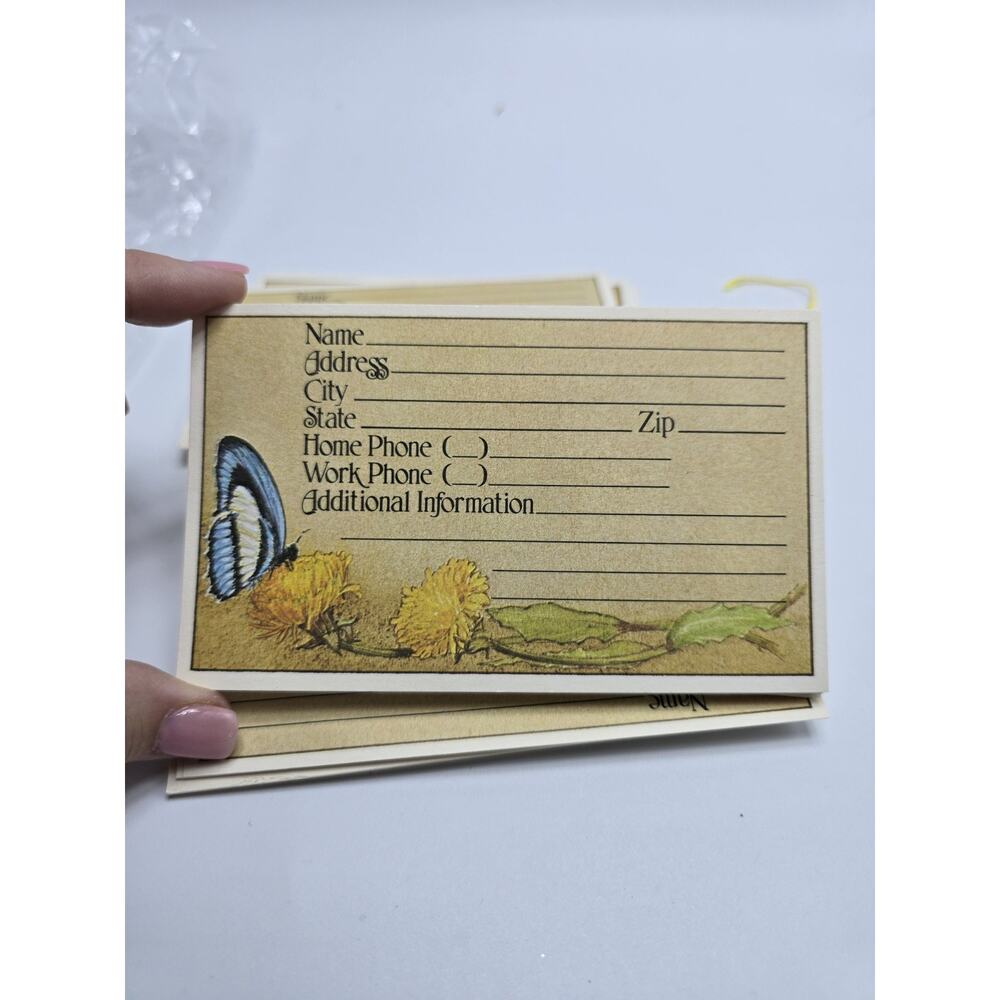 Current Vintage 1970's Address Cards Flowers & Butterfly Cards